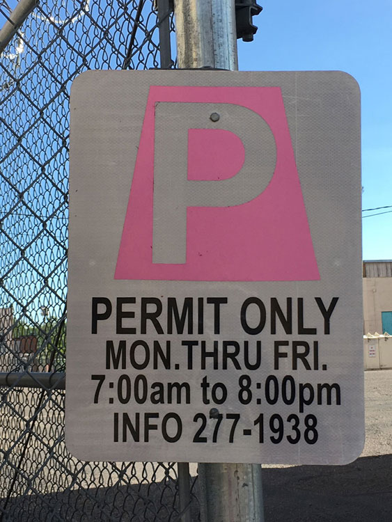 trapezoid parking sign